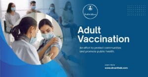 Doctor administering adult vaccination at home